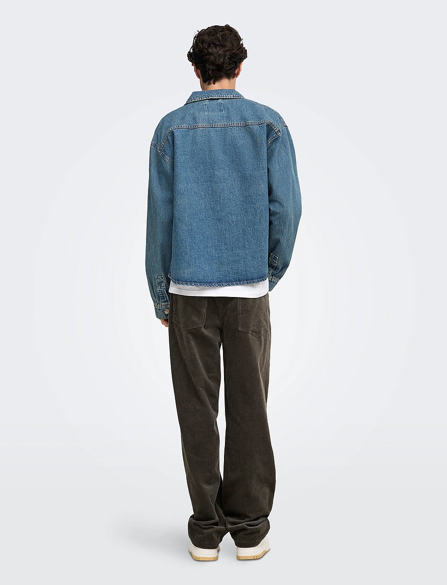 ONLY & SONS - ONSSPRICK BOX AZG DNM JACKET - voodrita teksatagid - dark blue denim - 3