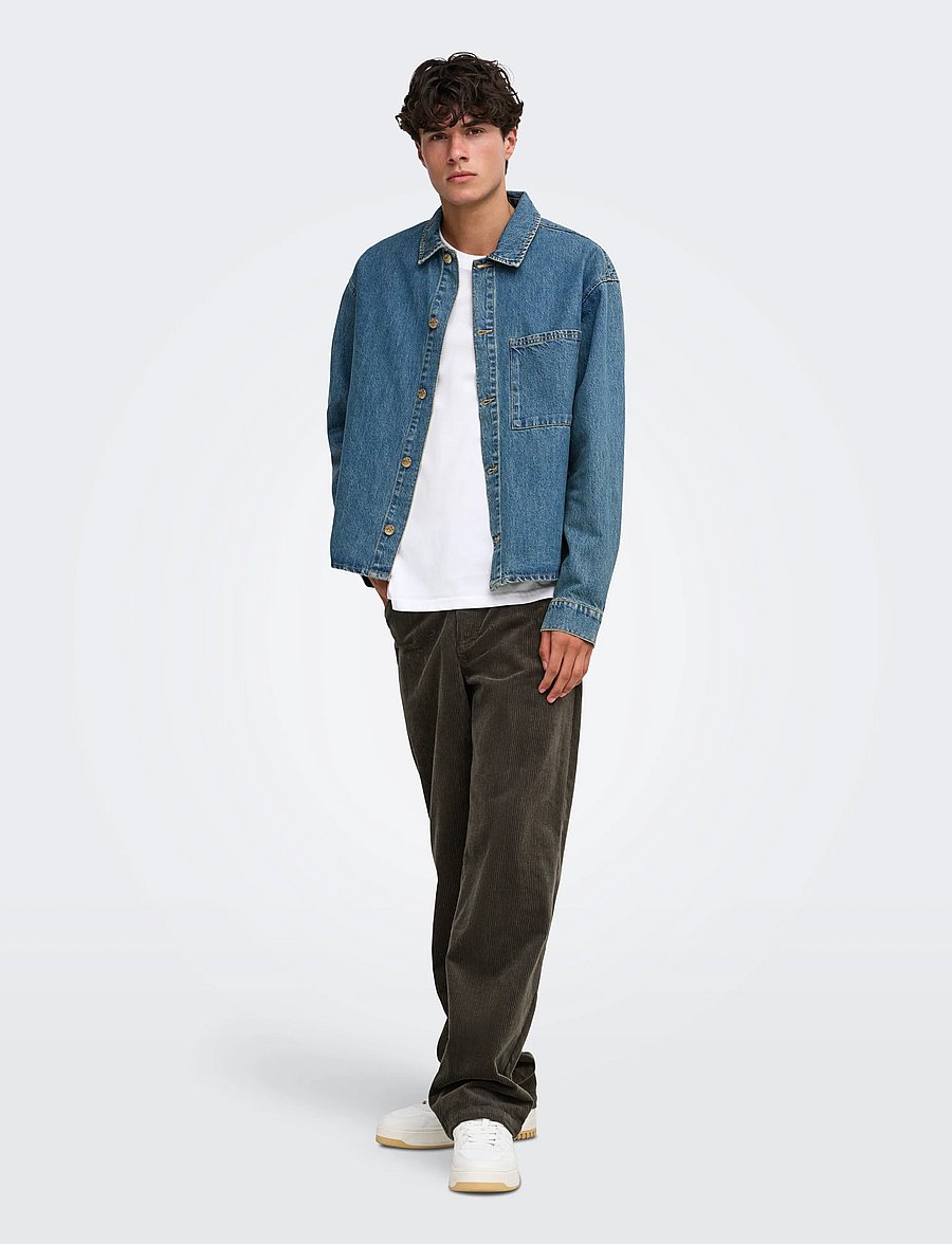 ONLY & SONS - ONSSPRICK BOX AZG DNM JACKET - voodrita teksatagid - dark blue denim - 4