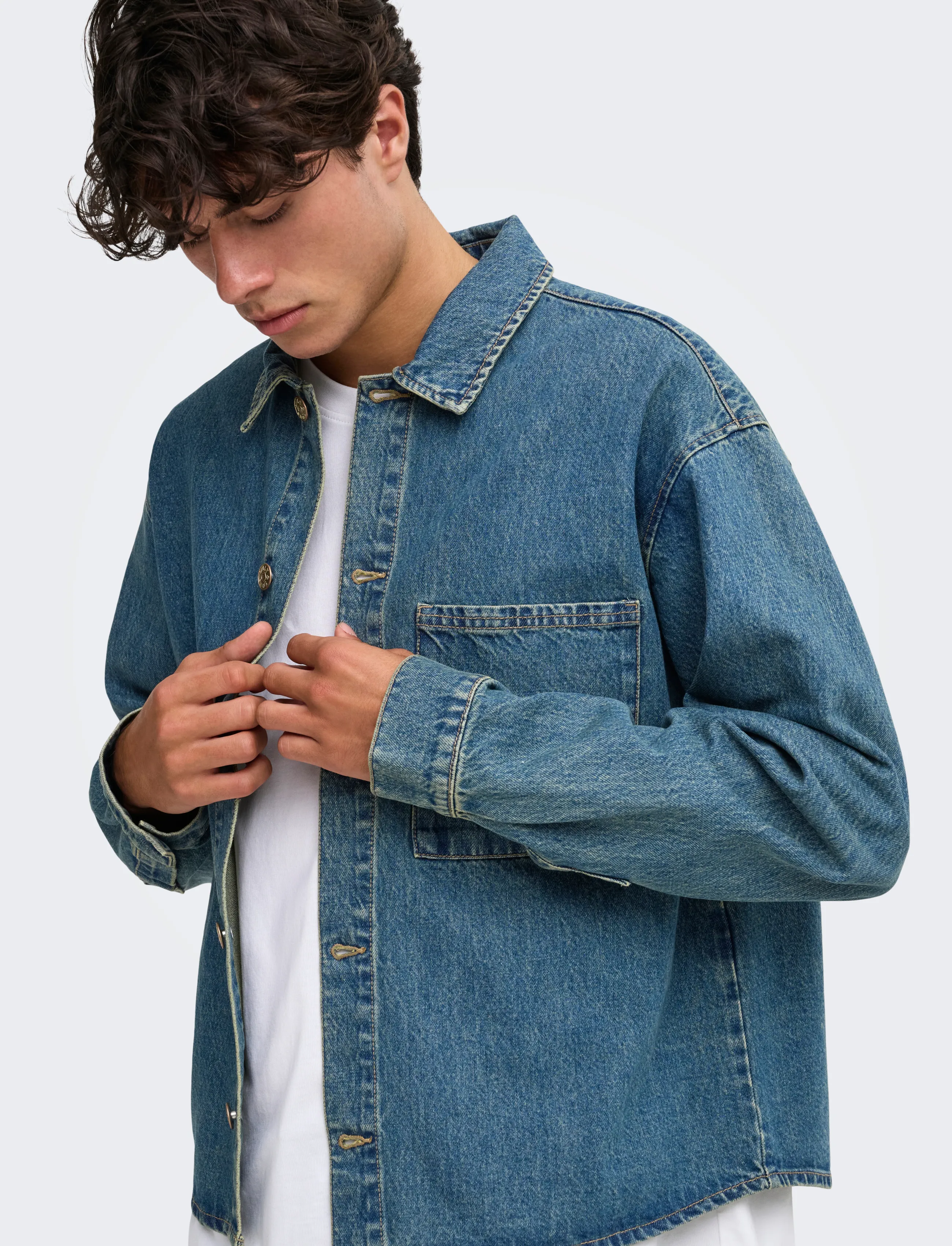 ONLY & SONS Onssprick Box Azg Dnm Jacket jackor herr – bild 6