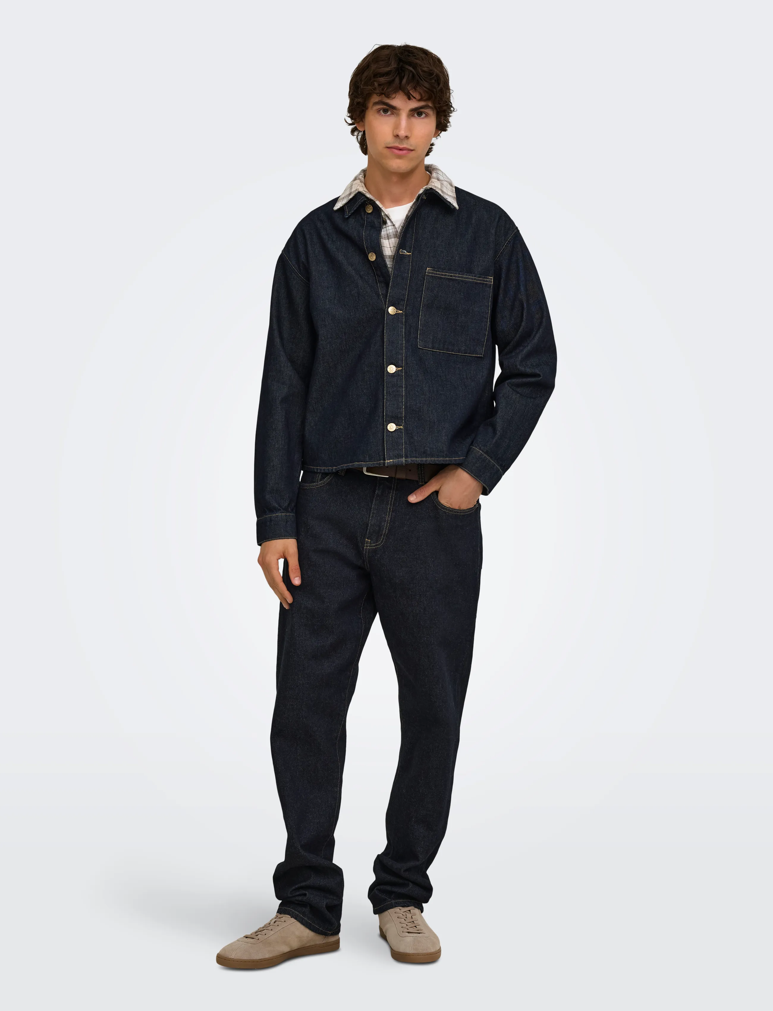 ONLY & SONS - ONSSPRICK BOX AZG DNM JACKET - voodrita teksatagid - dark denim - 4