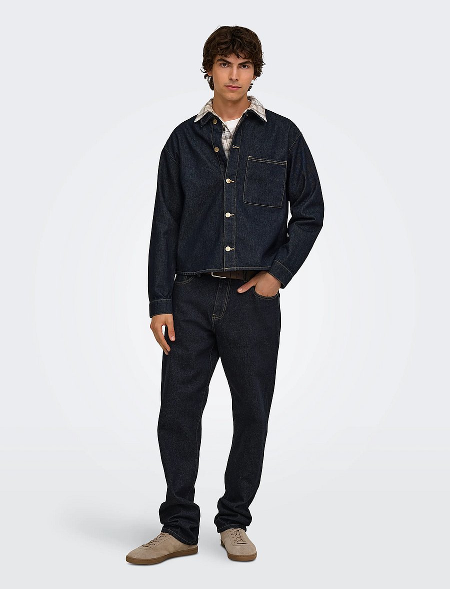 ONLY & SONS - ONSSPRICK BOX AZG DNM JACKET - voodrita teksatagid - dark denim - 4