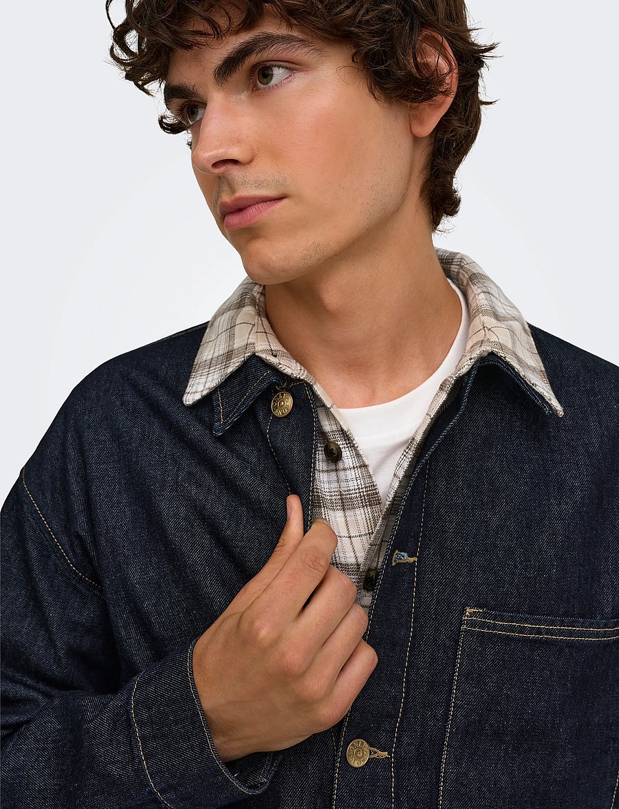 ONLY & SONS - ONSSPRICK BOX AZG DNM JACKET - voodrita teksatagid - dark denim - 5