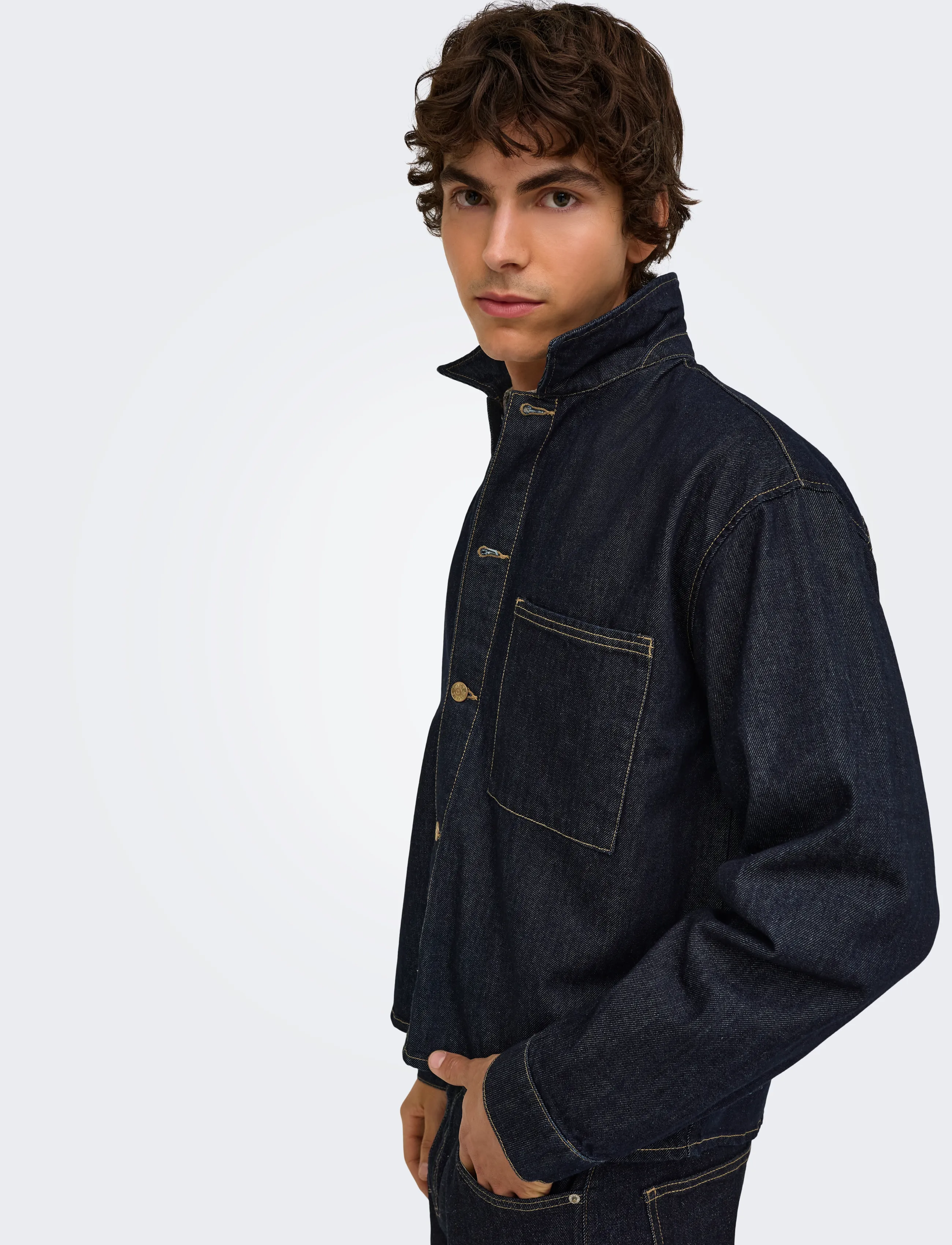 ONLY & SONS Onssprick Box Azg Dnm Jacket jackor herr – bild 5