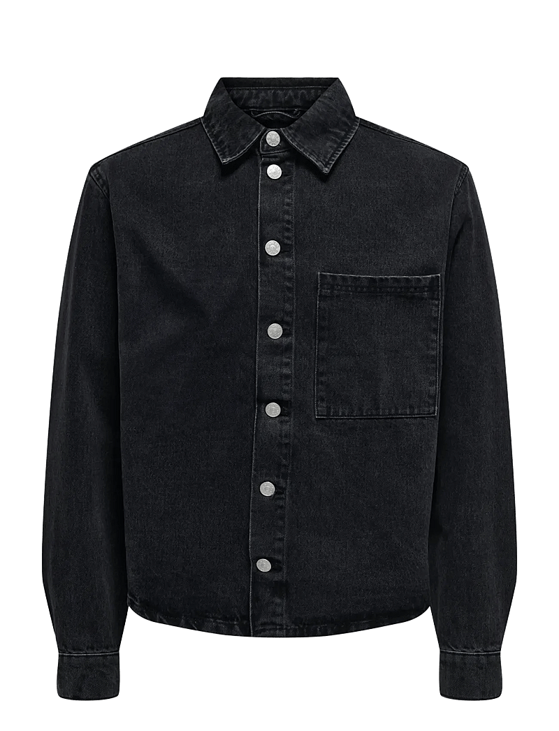 ONLY & SONS - ONSSPRICK BOX AZG DNM JACKET - ofodrade jeansjackor - washed black - 1