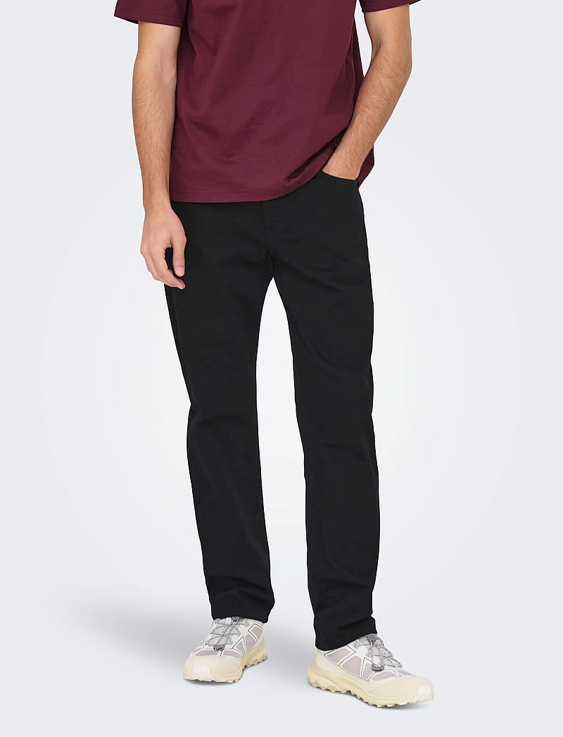 ONLY & SONS - ONSEDGE STAY BLACK 3425 AZG DNM NOOS - regular jeans - black denim - 0