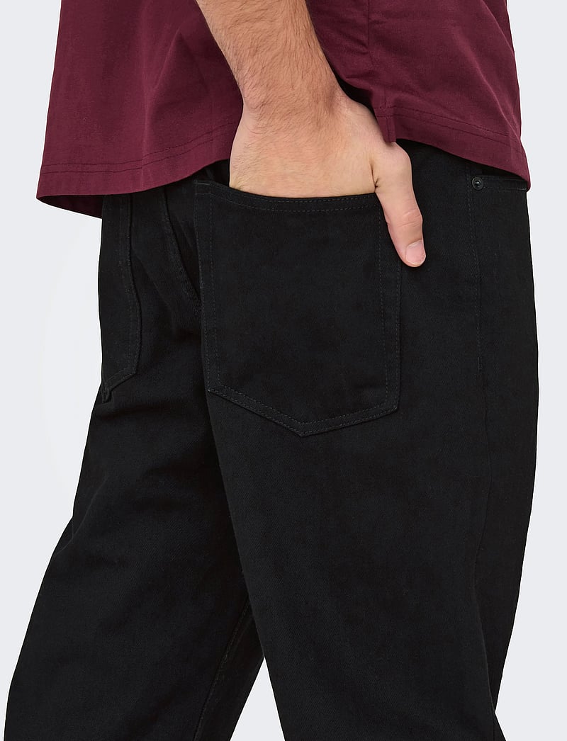 ONLY & SONS - ONSEDGE STAY BLACK 3425 AZG DNM NOOS - regular jeans - black denim - 5