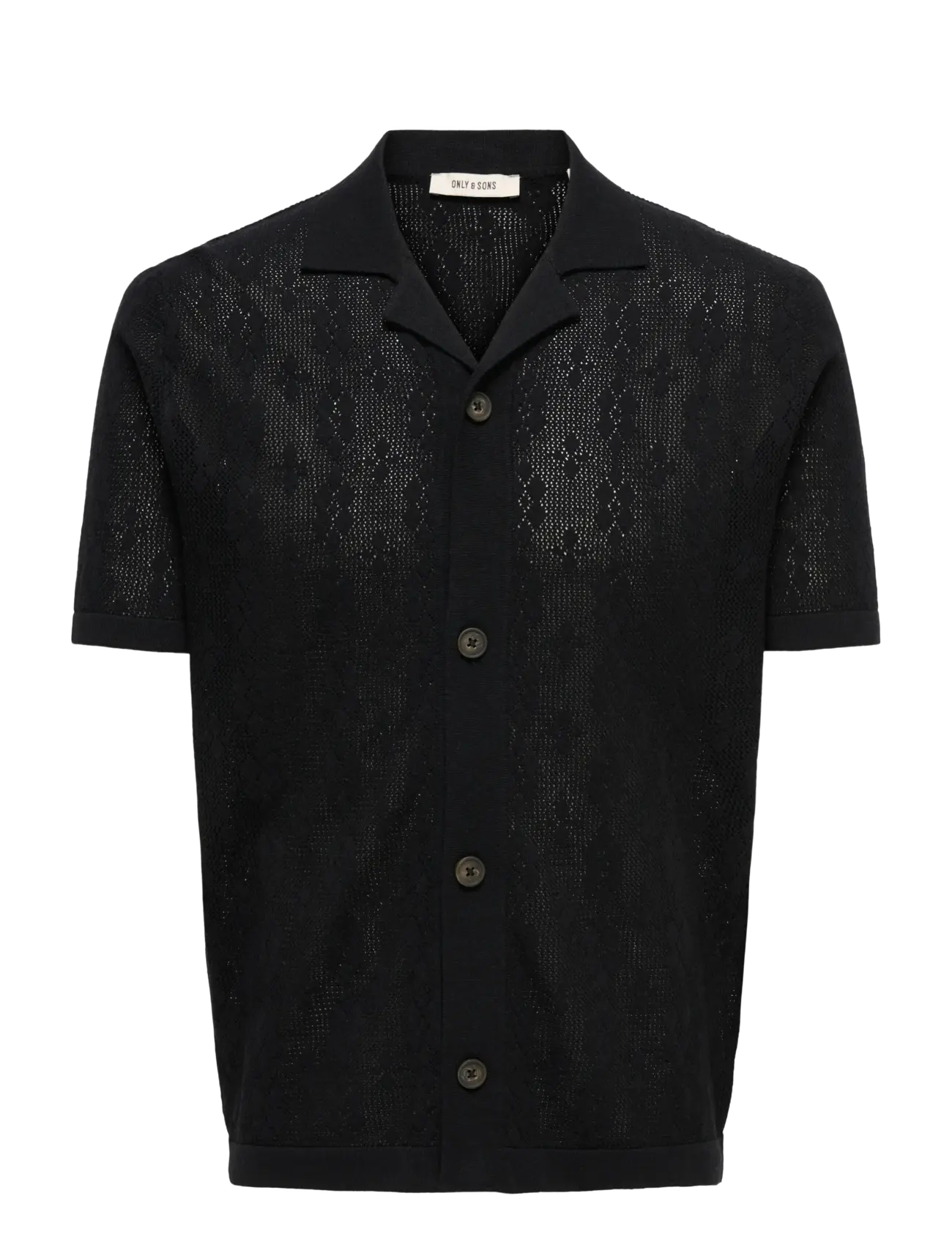 ONLY & SONS ONSKEN LIFE REG 12 SS SHIRT KNIT - Akcija - BLACK / black
