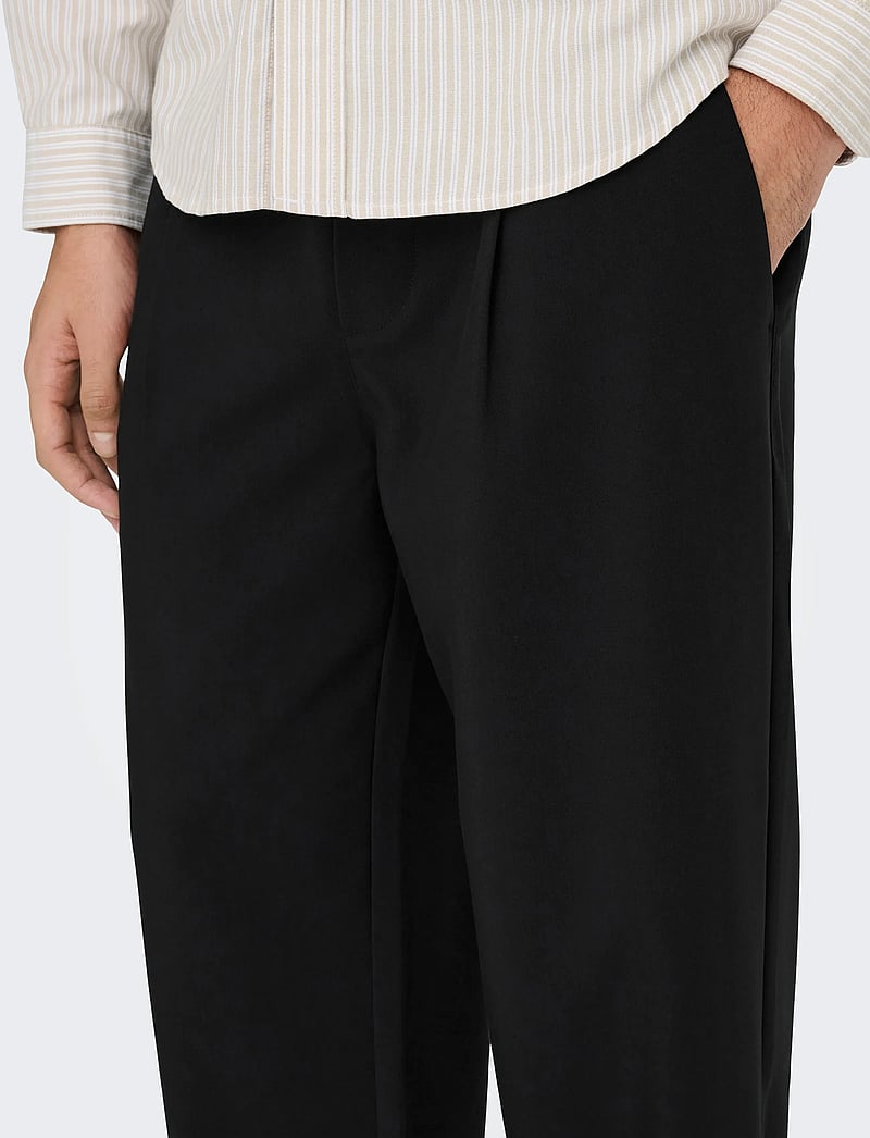 ONLY & SONS - ONSWILL 0292 LOOSE STRING PANT FRML NOOS - kolekcje - jet black - 4