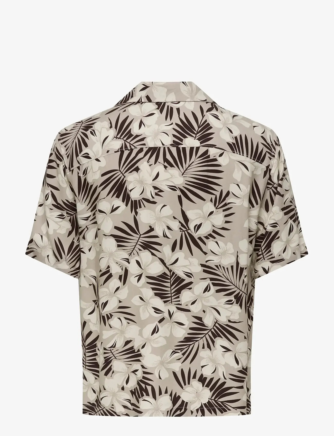 ONLY & SONS - ONSDASH LIFE REG AOP SS 001 RESORT SHIRT - kortermede skjorter - coffee bean - 1
