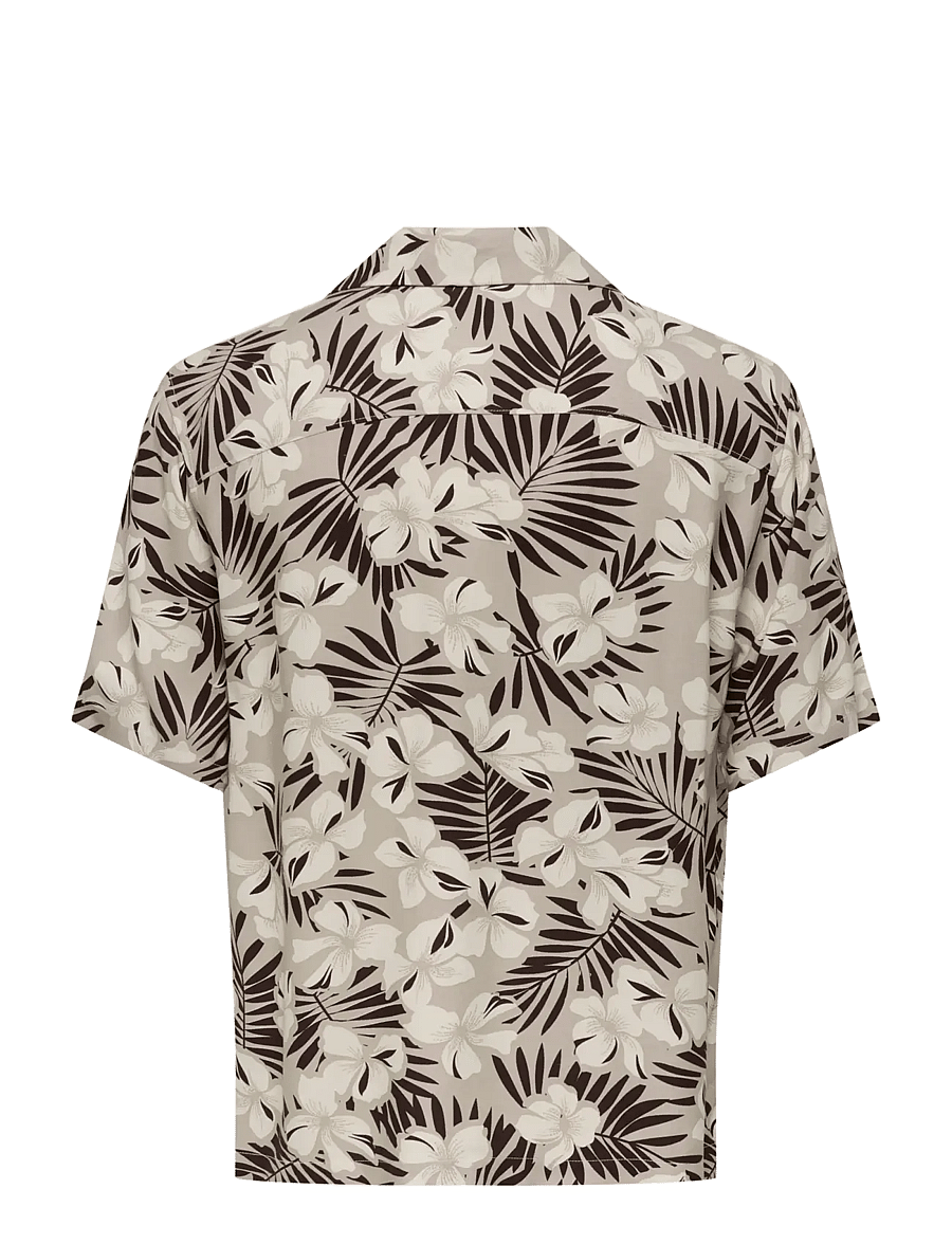 ONLY & SONS - ONSDASH LIFE REG AOP SS 001 RESORT SHIRT - kortærmede skjorter - coffee bean - 1