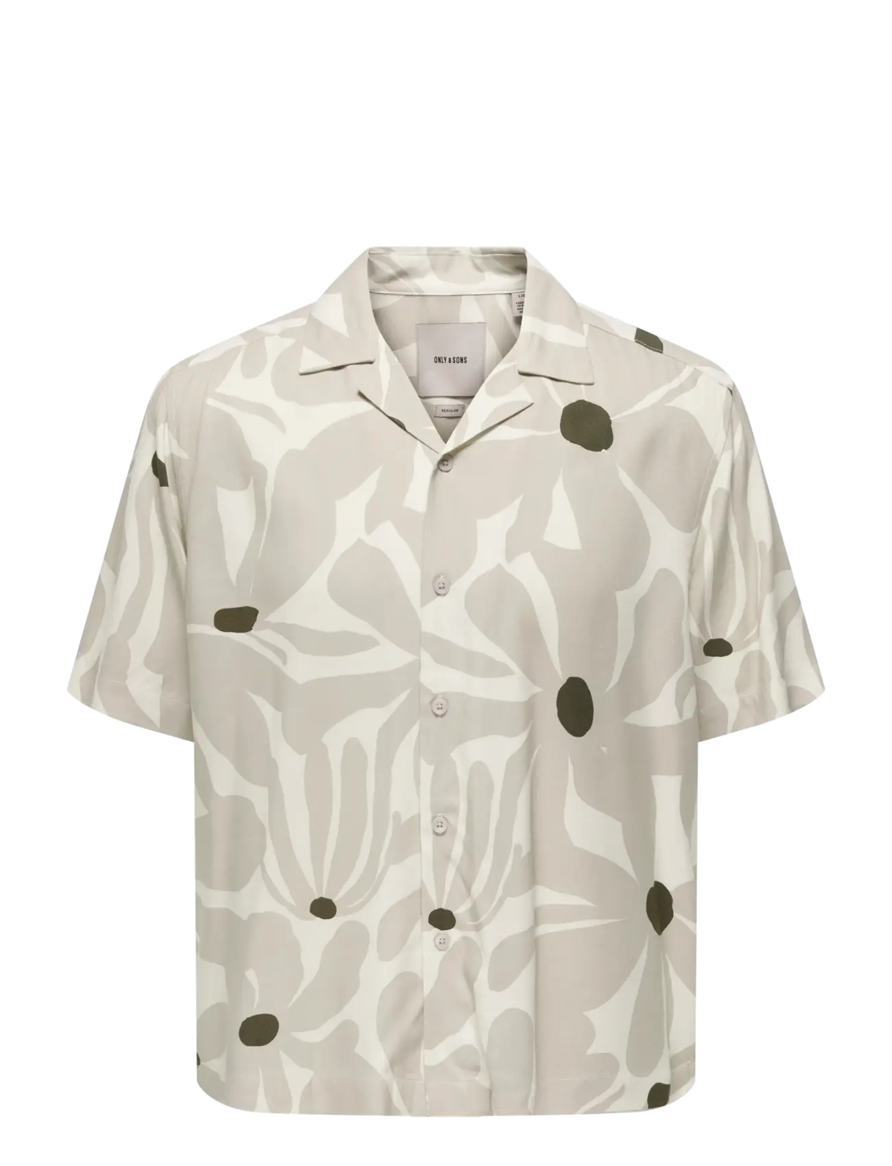 ONLY & SONS Onsdash Life Reg Dig Aop Ss Resort Shirt Beige - L - Herren