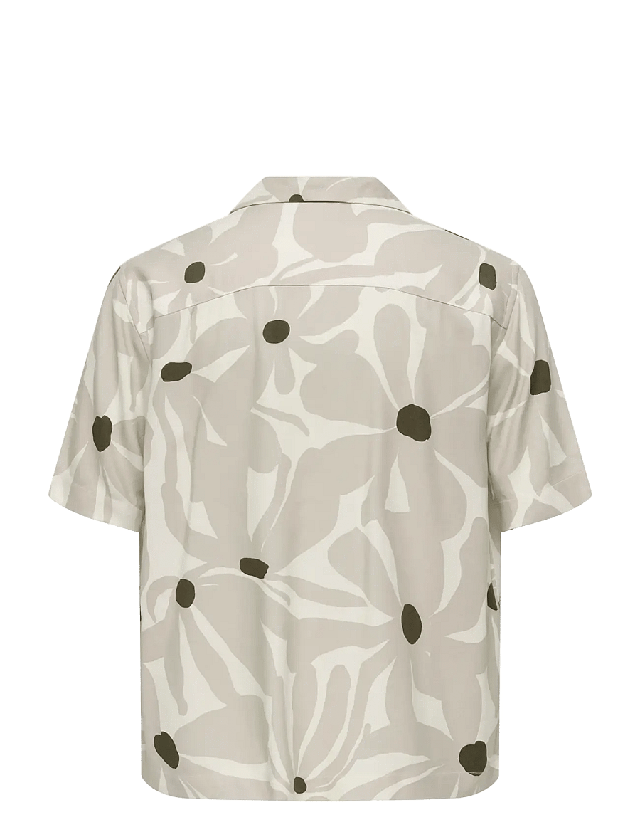ONLY & SONS - ONSDASH LIFE REG AOP SS 001 RESORT SHIRT - kurzarmhemden - silver lining - 2