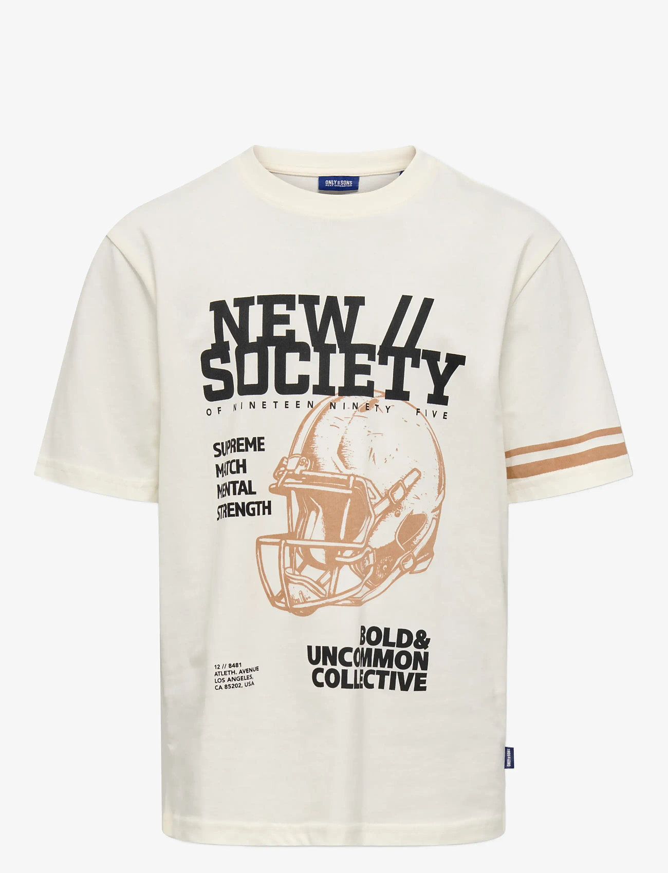 ONLY & SONS - OSJSOCIETY LIFE S/S RLX PRINTED TEE JRS - tofu - 0