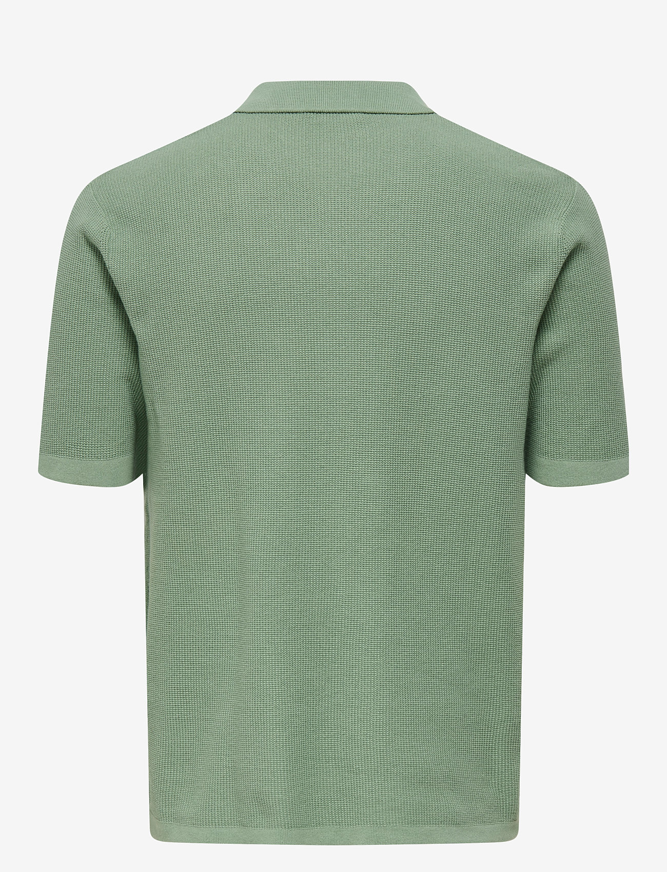 ONLY & SONS - ONSTONY REG 12 SS WAFFLE SHIRT KNIT - kurzarmhemden - iceberg green - 1