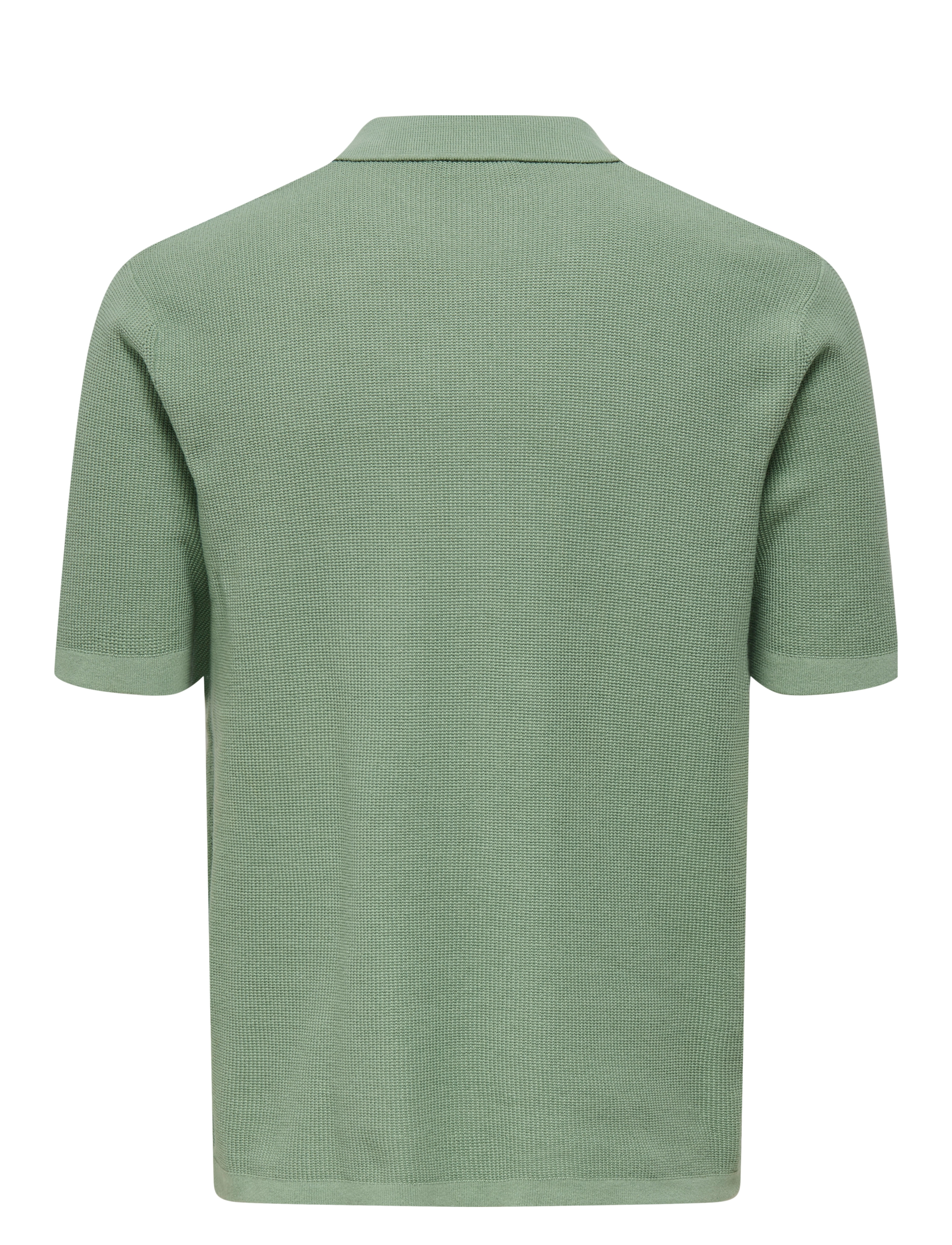 ONLY & SONS - ONSTONY REG 12 SS WAFFLE SHIRT KNIT - kurzarmhemden - iceberg green - 1