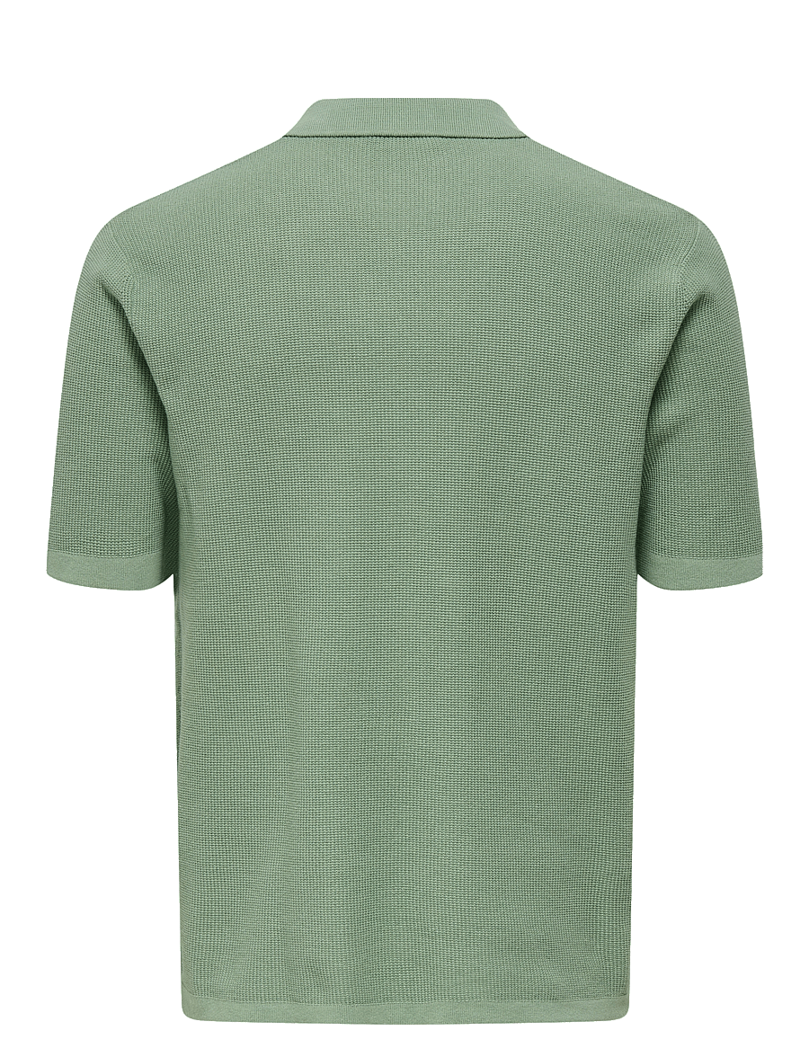 ONLY & SONS - ONSTONY REG 12 SS WAFFLE SHIRT KNIT - kurzarmhemden - iceberg green - 1