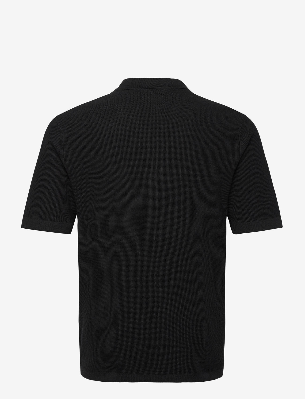 ONLY & SONS - ONSTONY REG 12 SS WAFFLE SHIRT KNIT - kortärmade skjortor - jet black - 1