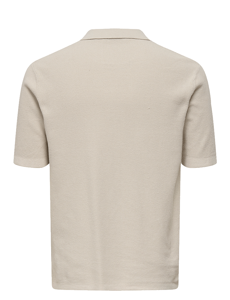 ONLY & SONS - ONSTONY REG 12 SS WAFFLE SHIRT KNIT - stutterma skyrtur - moonstruck - 1