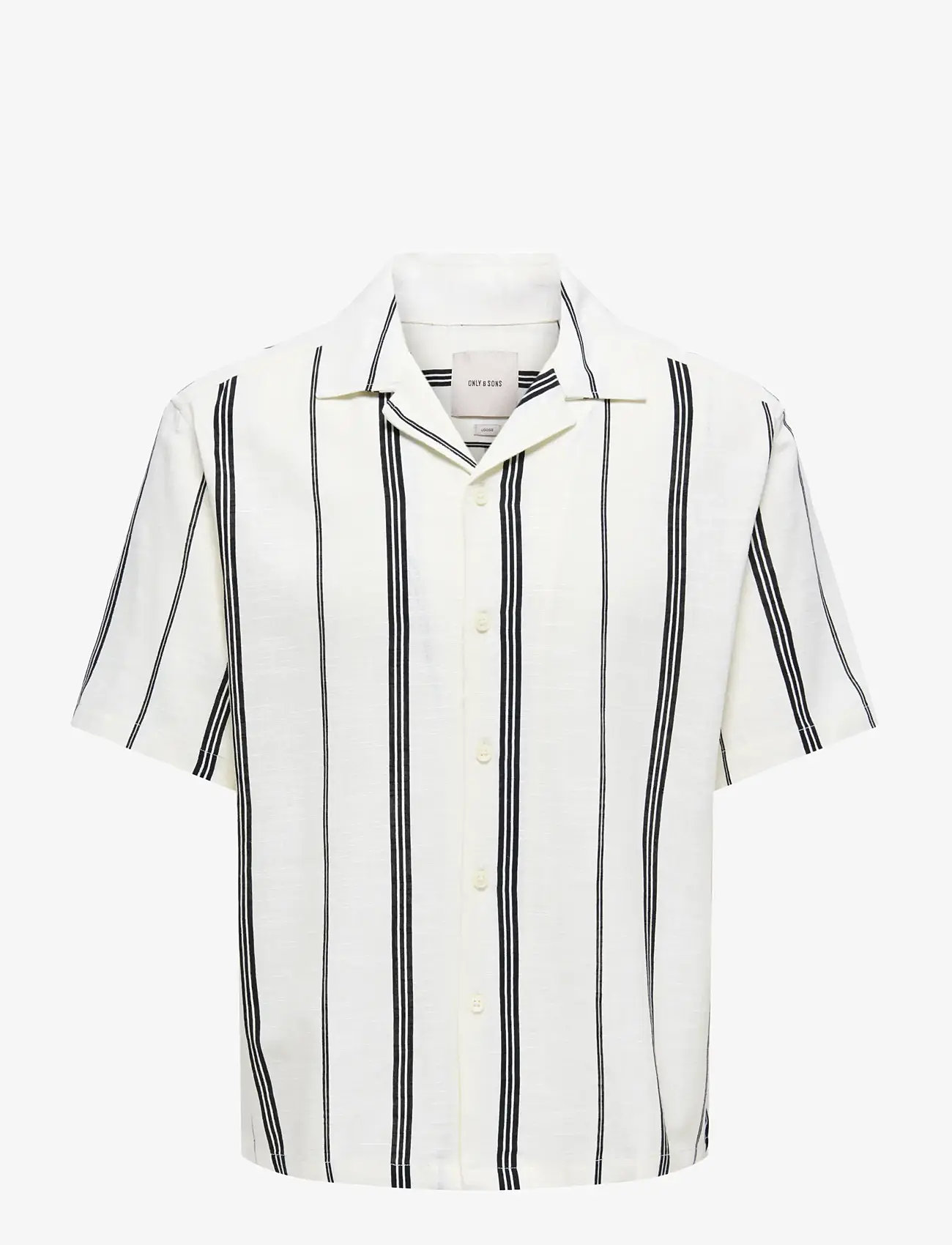 ONLY & SONS - ONSSTEPAN LOOSE FIT 006 SHIRT - stribede skjorter - bright white - 0