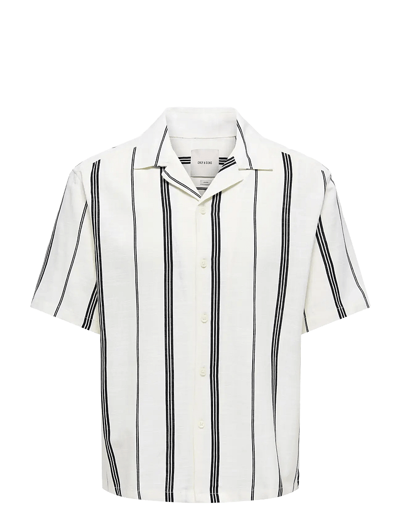 ONLY & SONS - ONSSTEPAN LOOSE FIT 006 SHIRT - stribede skjorter - bright white - 0