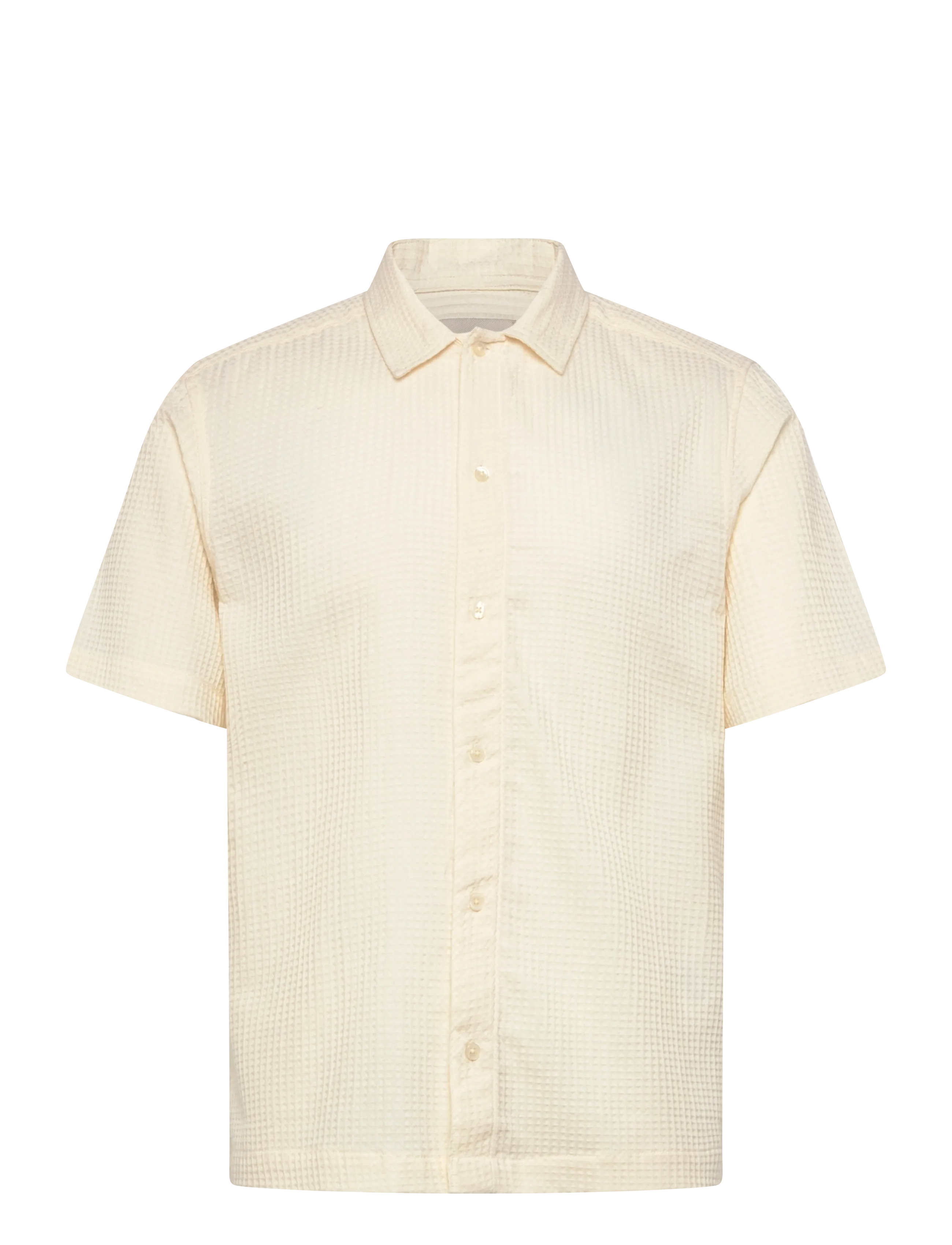ONLY & SONS ONSSAVIER WAFFLE SS SHIRT 0326 - Skjorter - ANTIQUE WHITE / cream
