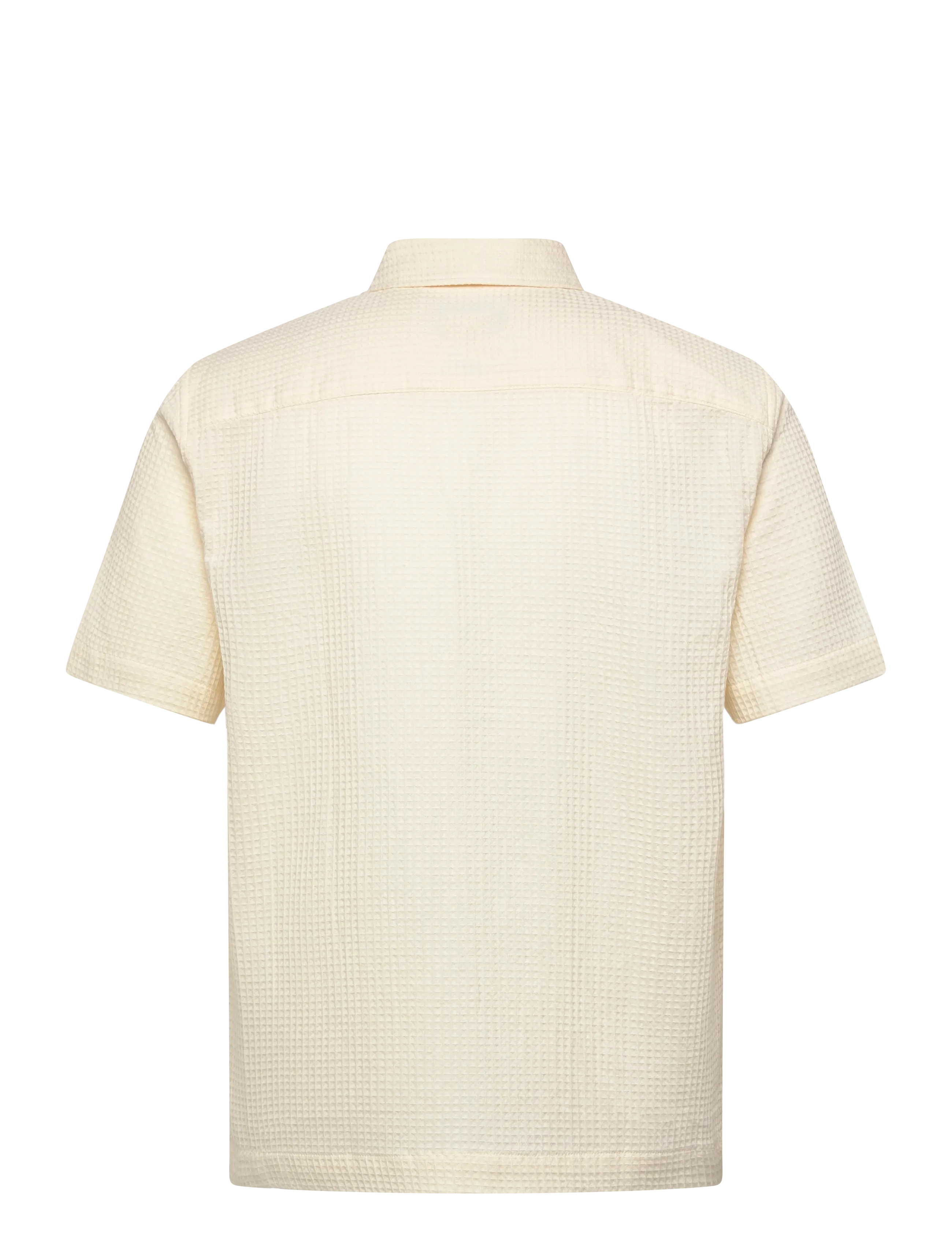 ONLY & SONS - ONSSAVIER WAFFLE SS SHIRT 0326 - mustriga särgid - antique white - 1