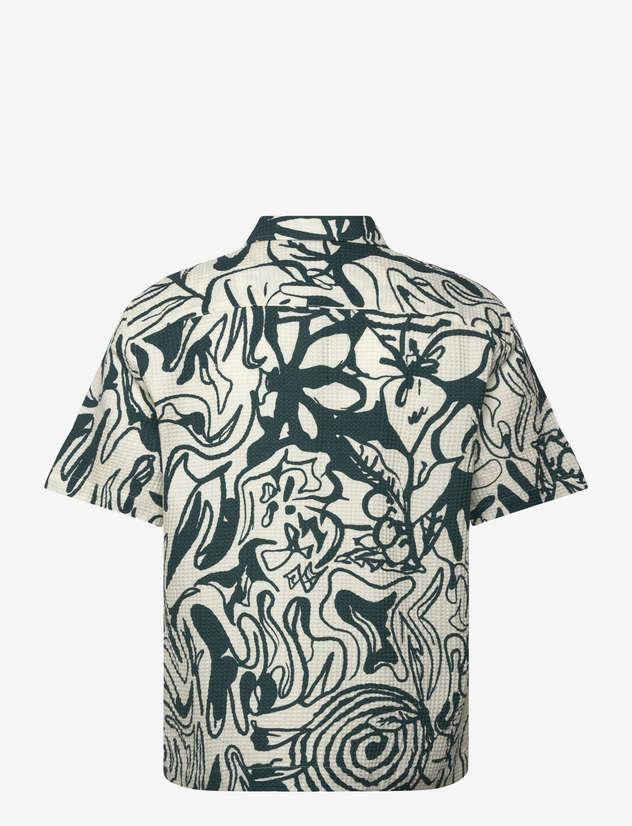 ONLY & SONS - ONSSAVIER WAFFLE SS SHIRT 0326 - hemden mit muster - antique white - 1