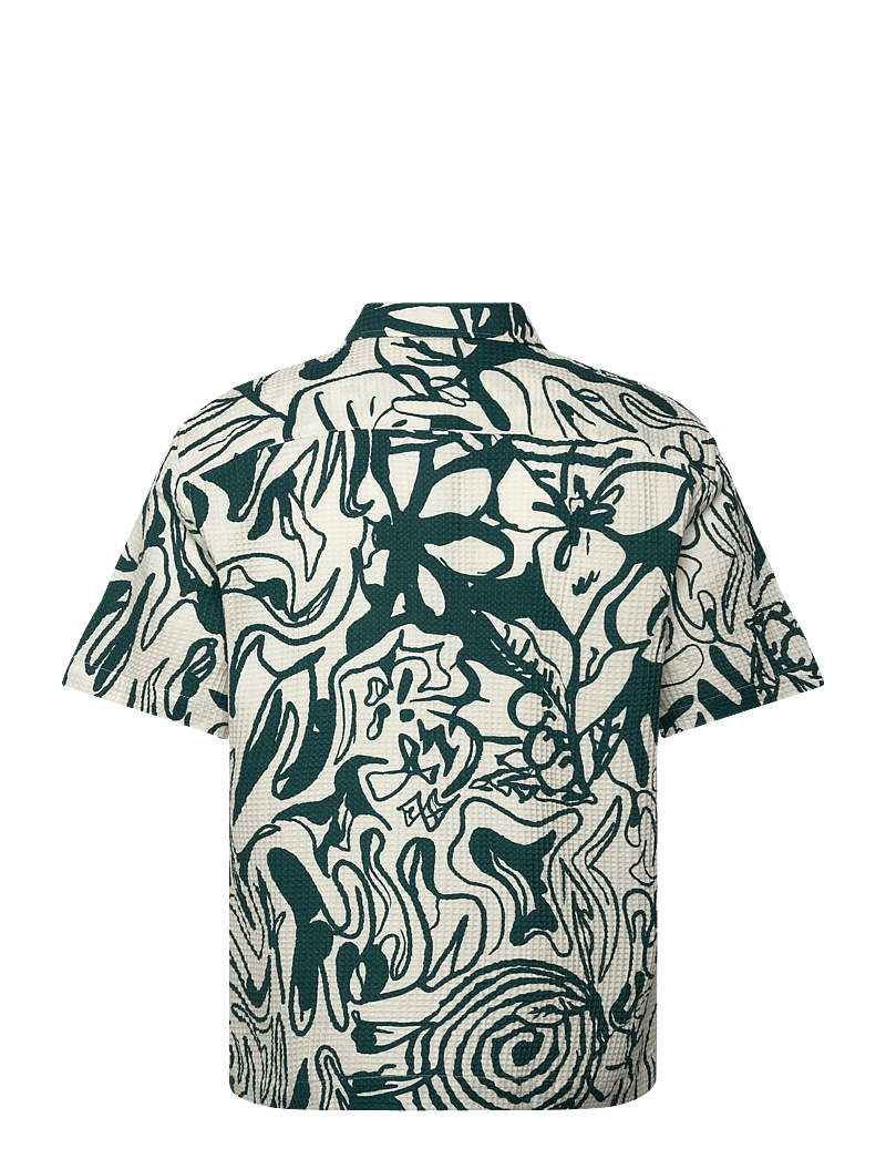 ONLY & SONS - ONSSAVIER WAFFLE SS SHIRT 0326 - hemden mit muster - antique white - 1