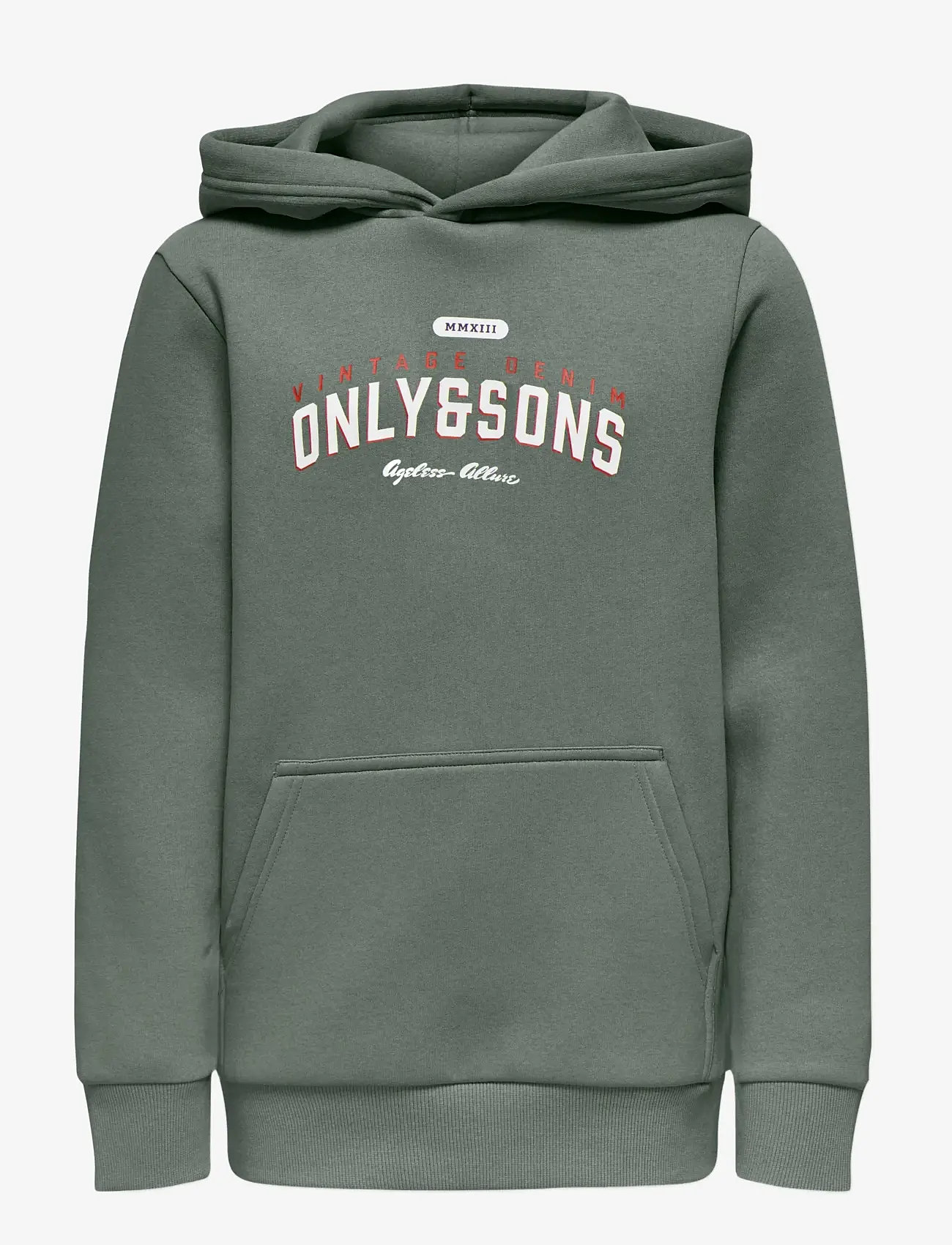 ONLY & SONS - OSJCERES REG VINTAGE PRINT HOOD SWT NOOS - huvtröjor - castor gray - 1