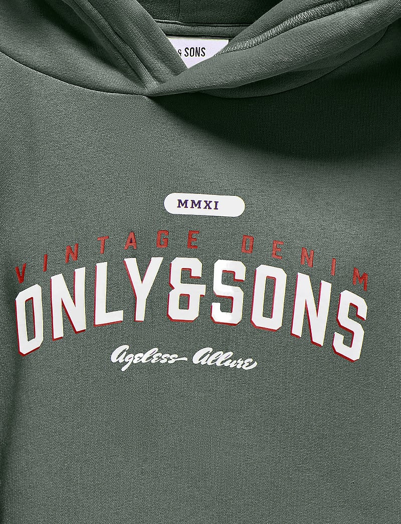 ONLY & SONS - OSJCERES REG VINTAGE PRINT HOOD SWT NOOS - huvtröjor - castor gray - 3