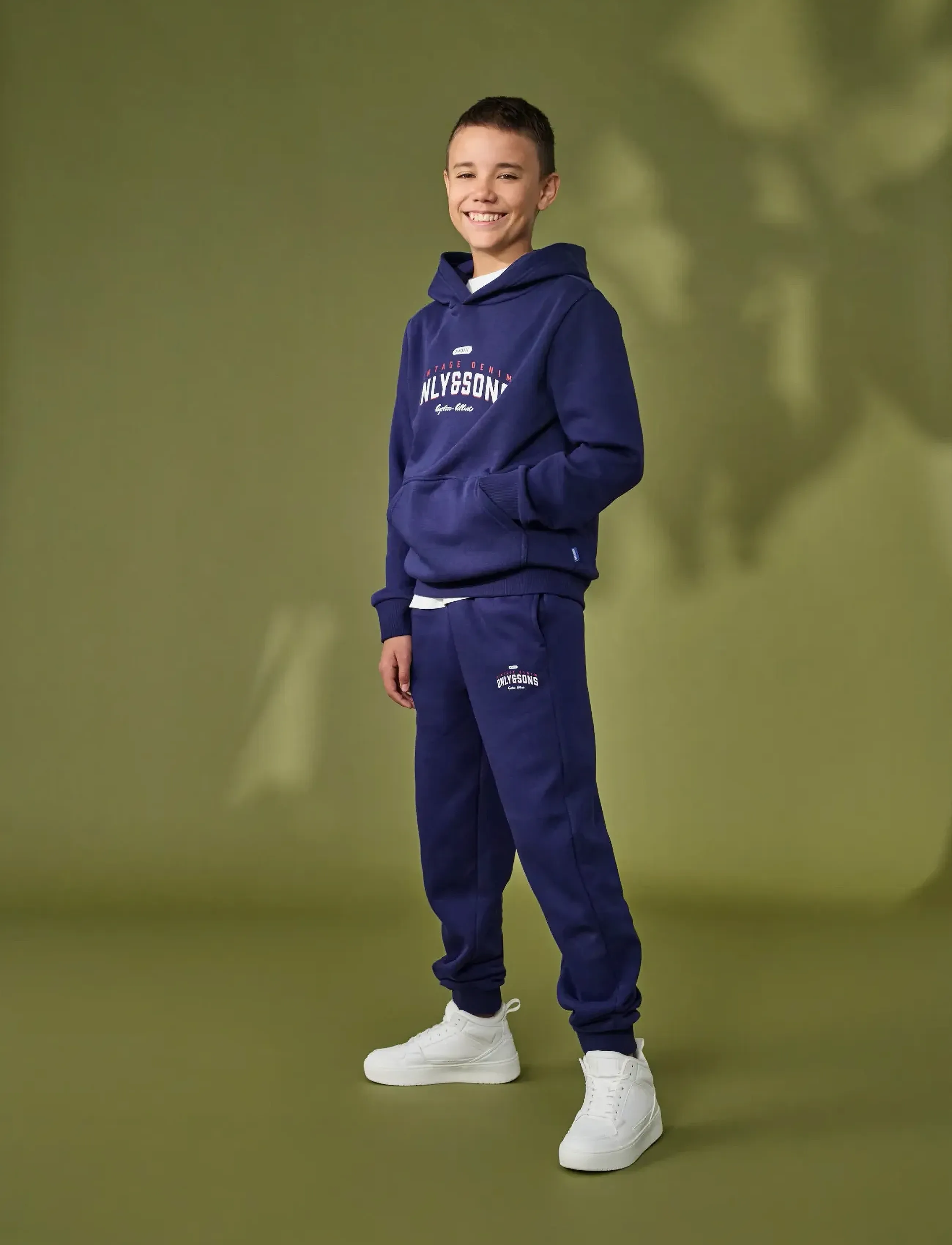 ONLY & SONS OSJCERES REG VINTAGE PRINT HOOD SWT NOOS - Sweatshirts & Kapuzenpullover - EVENING BLUE / navy