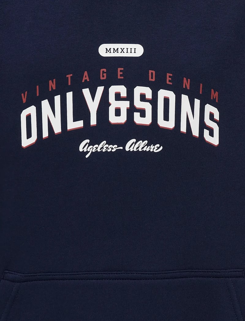 ONLY & SONS - OSJCERES REG VINTAGE PRINT HOOD SWT NOOS - kapuzenpullover - evening blue - 3