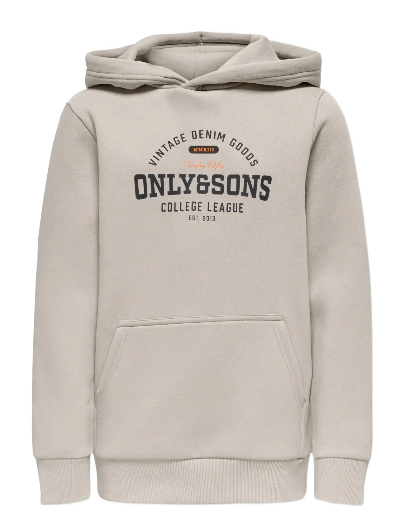 ONLY & SONS OSJCERES REG VINTAGE PRINT HOOD SWT NOOS - Kapuzenpullover - SILVER LINING / cream