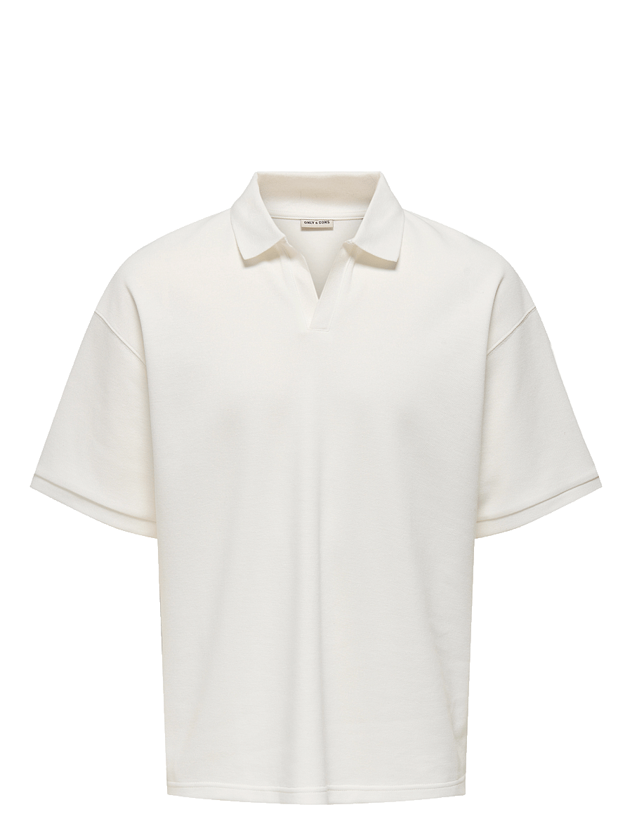 ONLY & SONS - ONSCALI LOOSE SS RESORT POLO ART - kurzärmelig - cloud dancer - 0