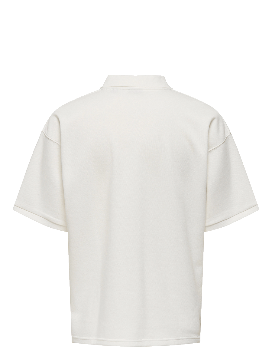 ONLY & SONS - ONSCALI LOOSE SS RESORT POLO ART - kurzärmelig - cloud dancer - 1