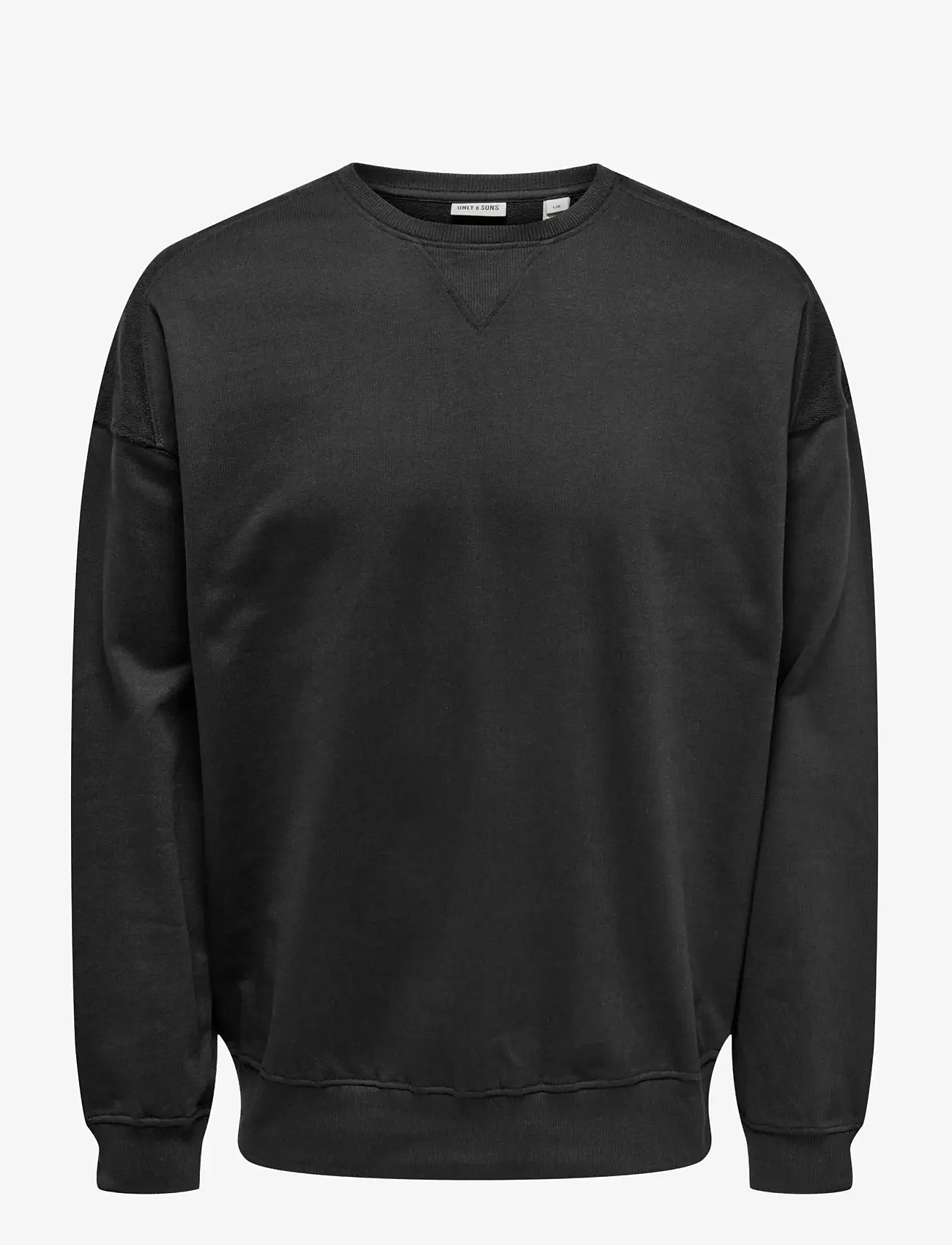 ONLY & SONS - ONSEVANS VTG LS CREW TONAL BLOCK - collections - jet black - 0
