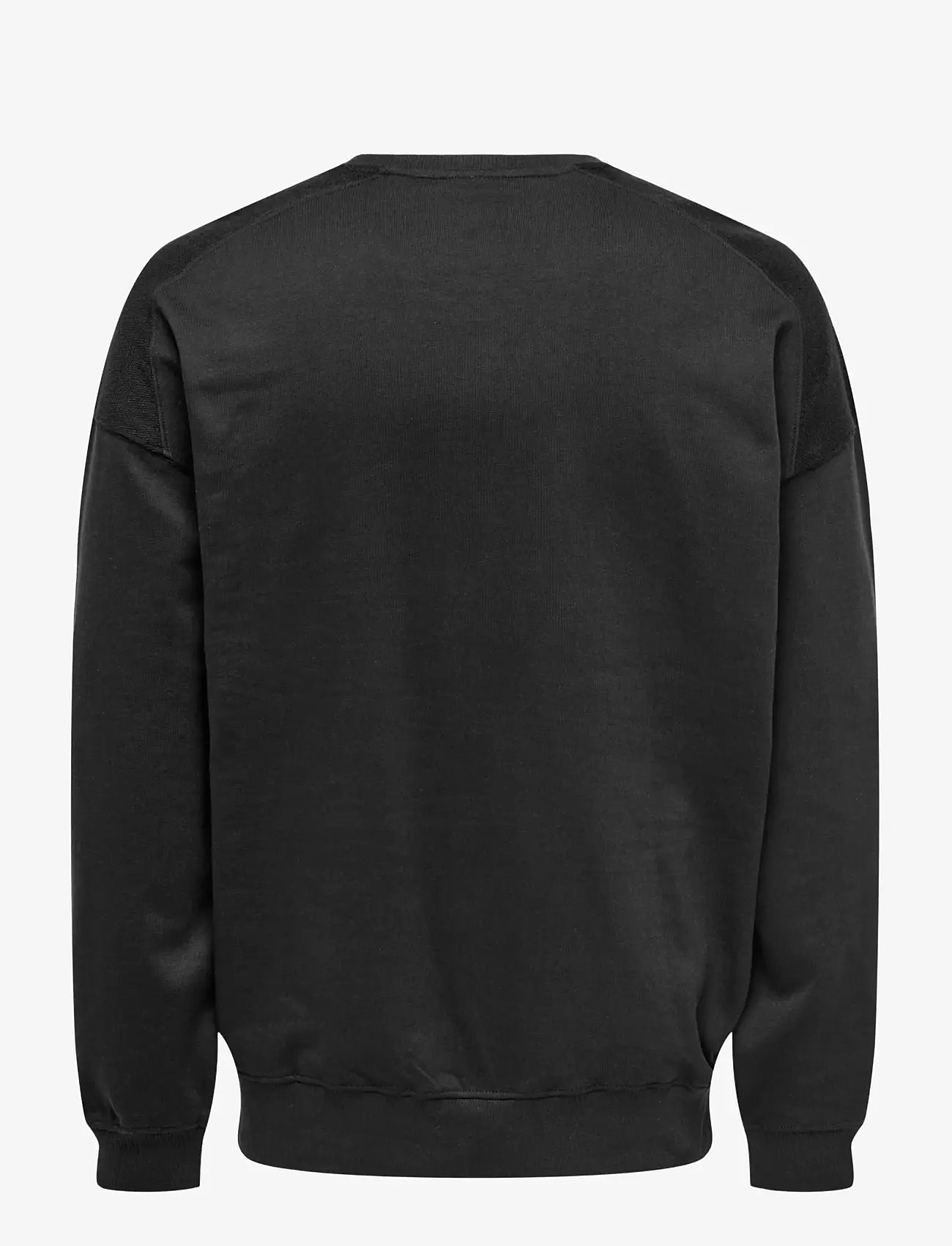 ONLY & SONS - ONSEVANS VTG LS CREW TONAL BLOCK - collections - jet black - 1