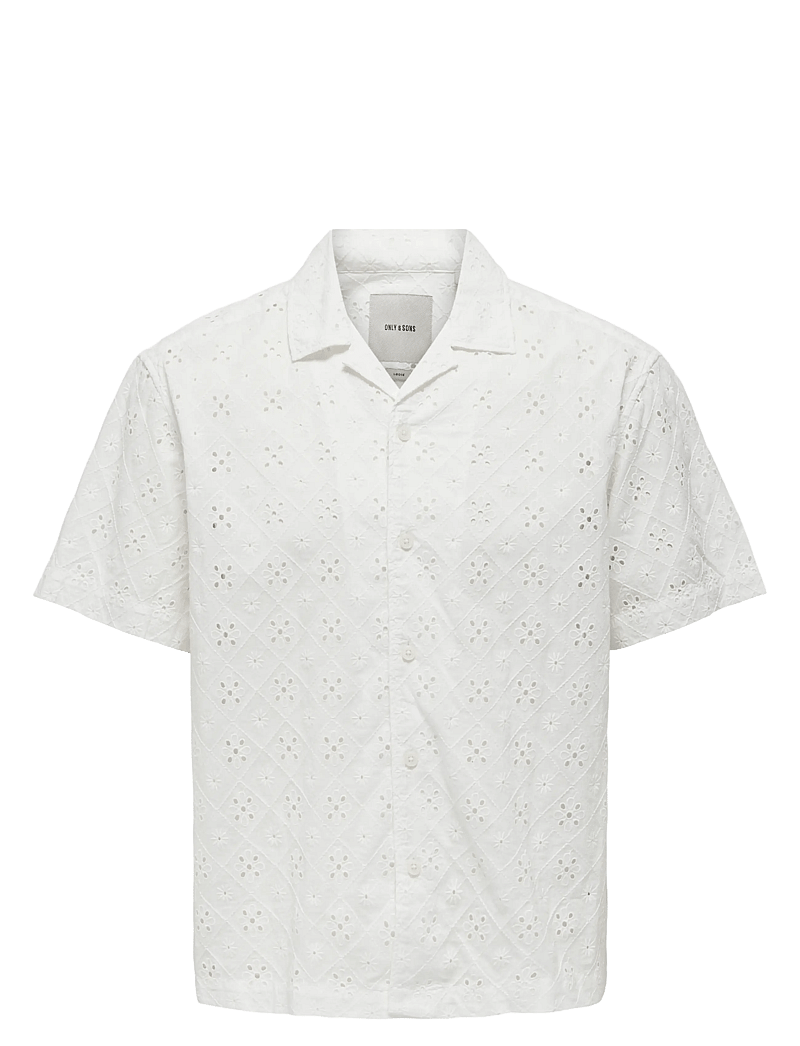 ONLY & SONS - ONSARON LOOSE FIT SS RESORT SHIRT 0305 - lühikeste varrukatega särgid - cloud dancer - 0