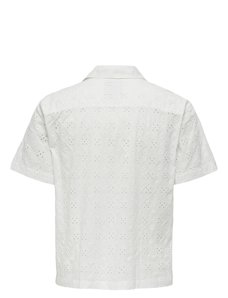 ONLY & SONS - ONSARON LOOSE FIT SS RESORT SHIRT 0305 - lühikeste varrukatega särgid - cloud dancer - 1