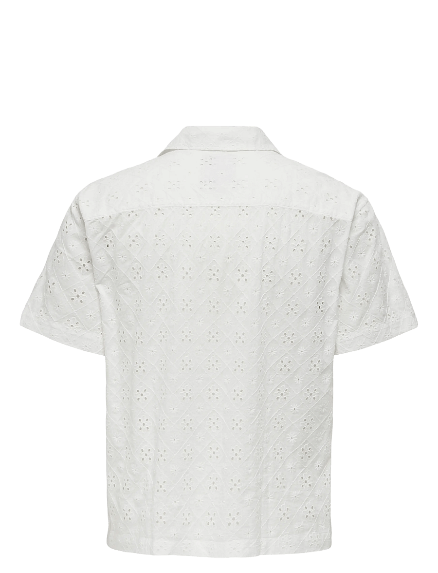 ONLY & SONS - ONSARON LOOSE FIT SS RESORT SHIRT 0305 - chemises à manches courtes - cloud dancer - 2