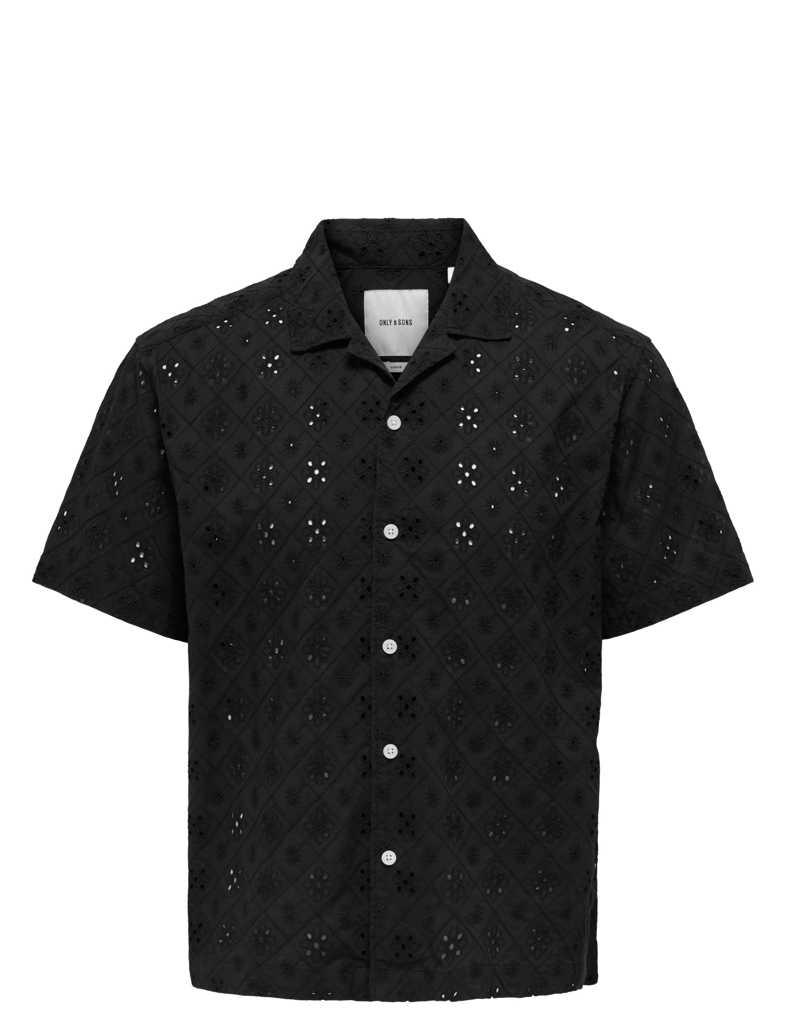 ONLY & SONS Onsaron Loose Fit Ss Resort Shirt 0305 Schwarz - M - Herren