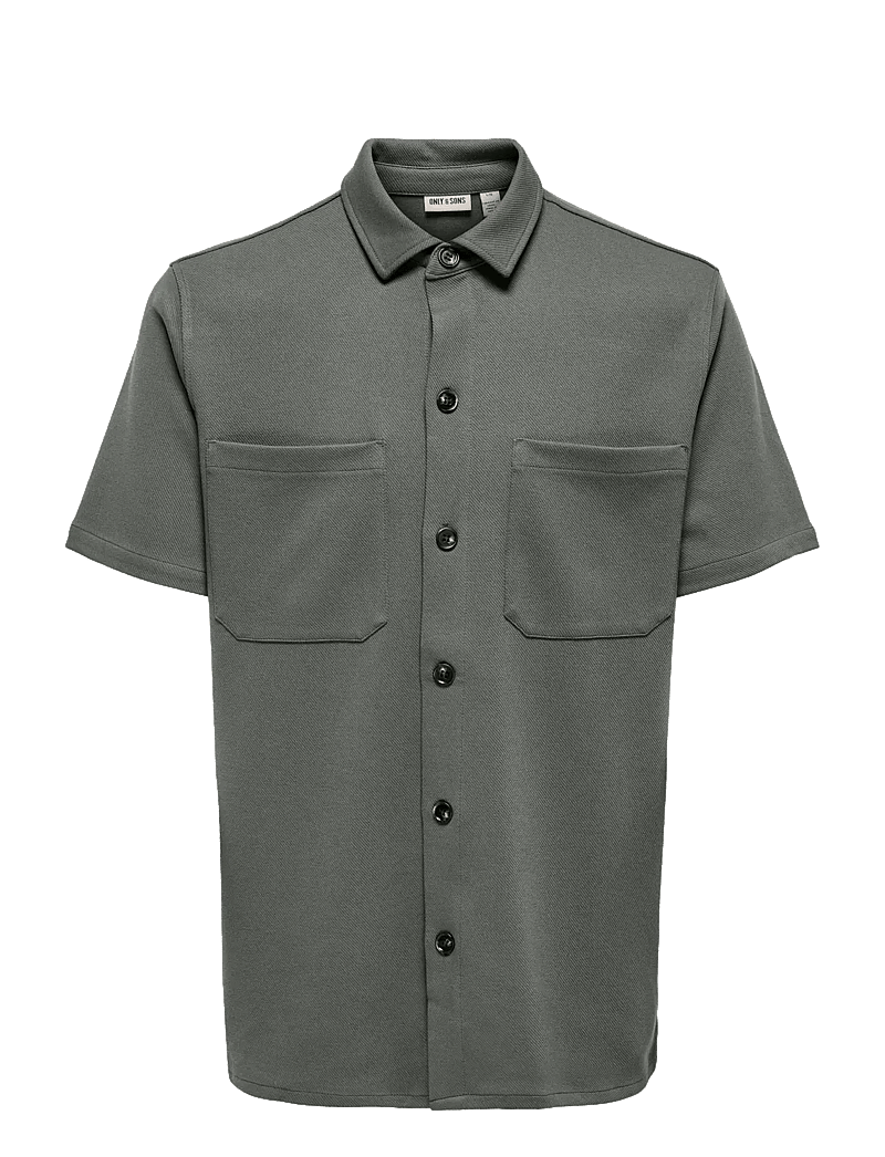 ONLY & SONS - ONSNEWKODYL REG SS SHIRT - kurzarmhemden - castor gray - 0