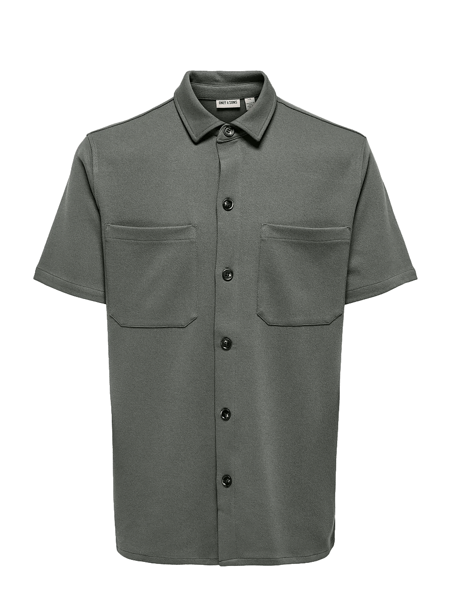 ONLY & SONS - ONSNEWKODYL REG SS SHIRT - kurzarmhemden - castor gray - 0