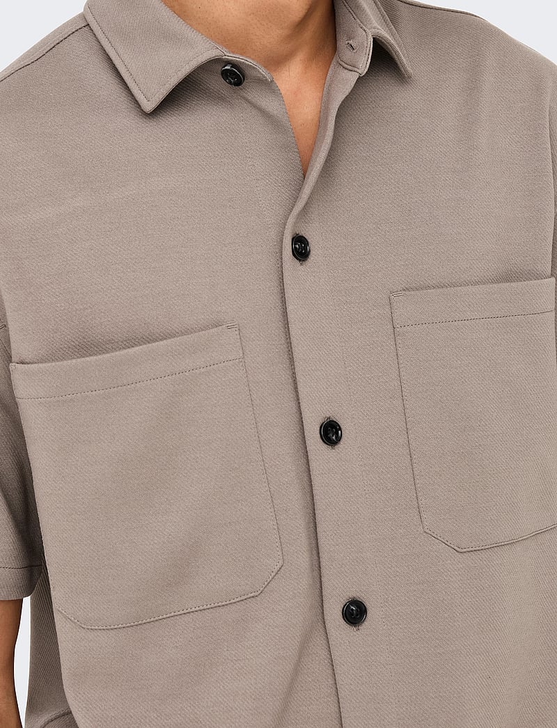 ONLY & SONS - ONSNEWKODYL REG SS SHIRT - lühikeste varrukatega särgid - fossil - 4