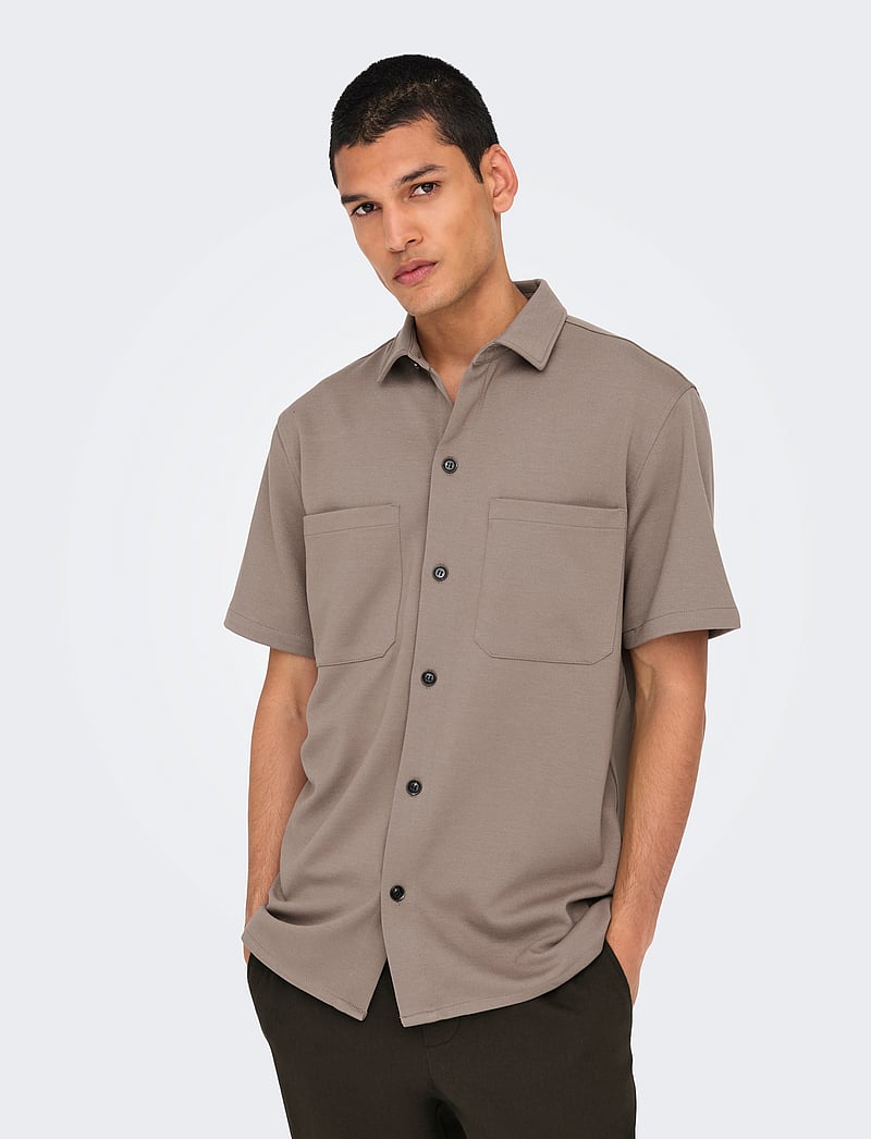 ONLY & SONS - ONSNEWKODYL REG SS SHIRT - lühikeste varrukatega särgid - fossil - 5