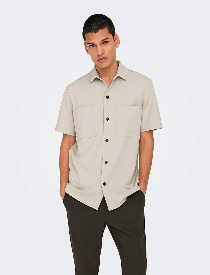 ONLY & SONS - ONSNEWKODYL REG SS SHIRT - lyhythihaiset kauluspaidat - moonstruck - 4