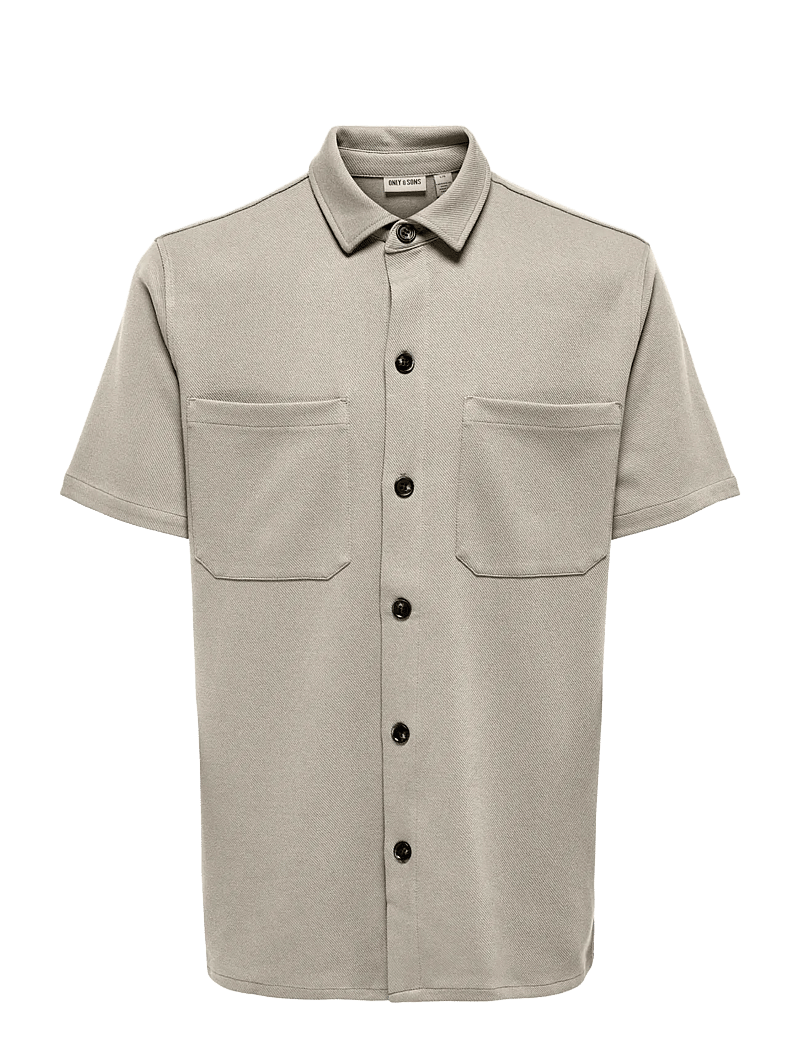 ONLY & SONS - ONSNEWKODYL REG SS SHIRT - kurzarmhemden - silver lining - 0