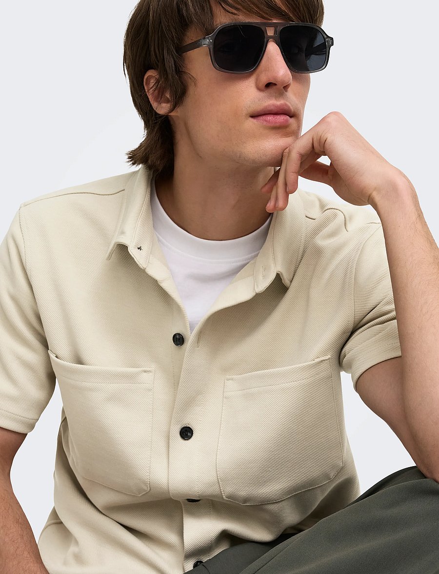 ONLY & SONS - ONSNEWKODYL REG SS SHIRT - kurzarmhemden - silver lining - 5