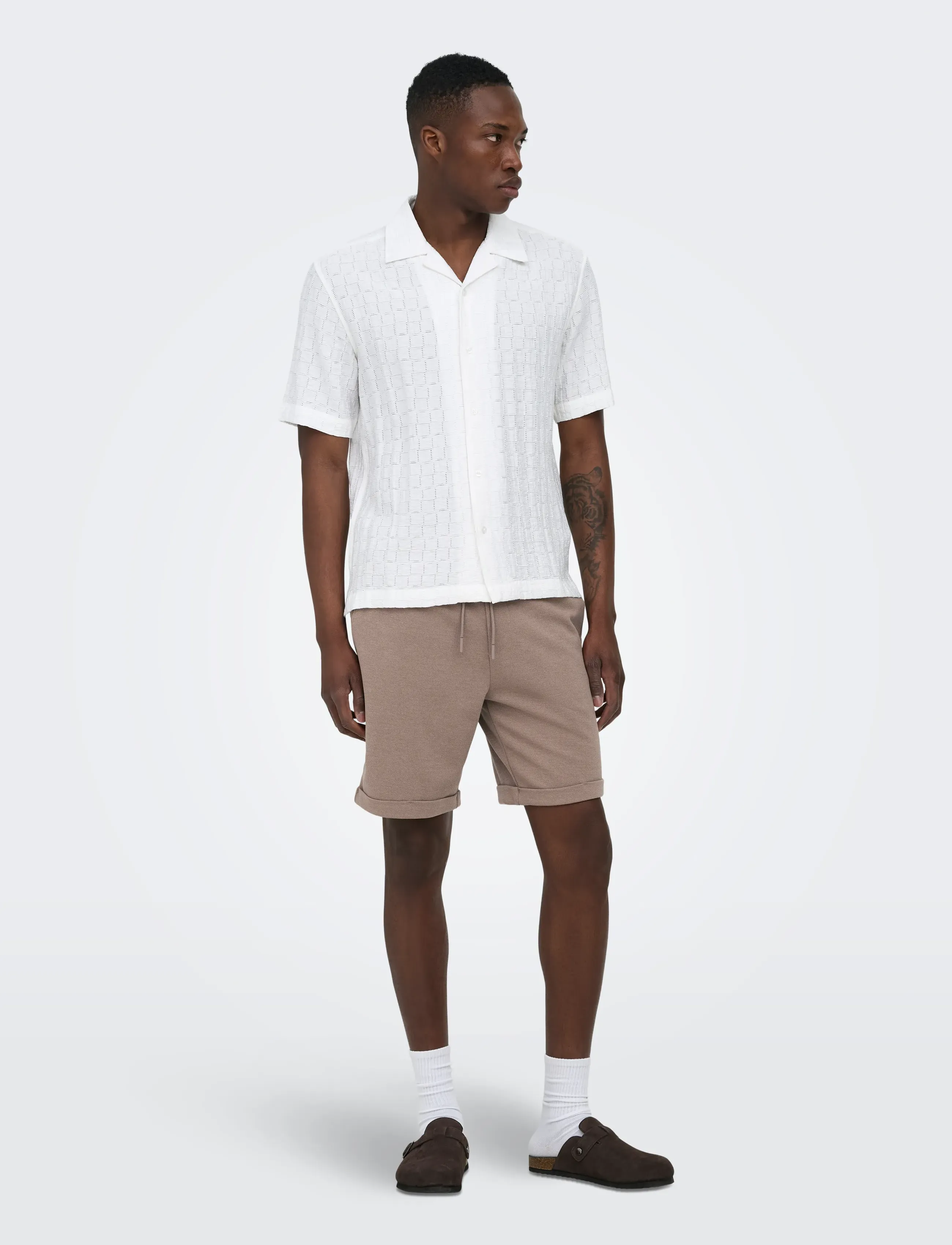ONLY & SONS - ONSNEWKODYL REG S SHORTS NOOS - casual shorts - fossil - 4