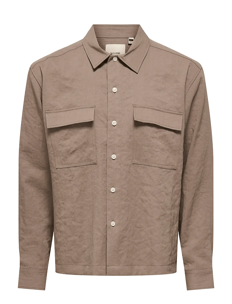 ONLY & SONS - ONSTRAKE LOOSE 0329 LS SHIRT - casual shirts - fossil - 0